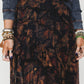 PREORDER // Brown Floral Print Ruffle Split Hem Flowy Long Skirt // ETA 11/19 — image 01