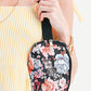 Black Floral Print Zipper Wide Strap Sling Bag — image 01