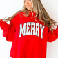 Racing Red Polka Dot MERRY Mock Neck Tunic Sweatshirt — image 01