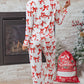 Red Christmas Bow Print Long 2pcs Pajama Set — image 01
