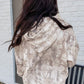 Gray Abstract Print Ribbed Hoodie — image 01