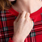 Red Festive Plaid Ribbed Trim Round Neck Long Sleeve Top Comfy Lounge Pant Set — image 01