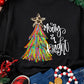 Black Merry & Bright Christmas Tree Graphic Sweatshirt — image 01