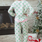Green Bow Christmas Tree Print Contrast Striped Banding 2pcs Lounge Set — image 01