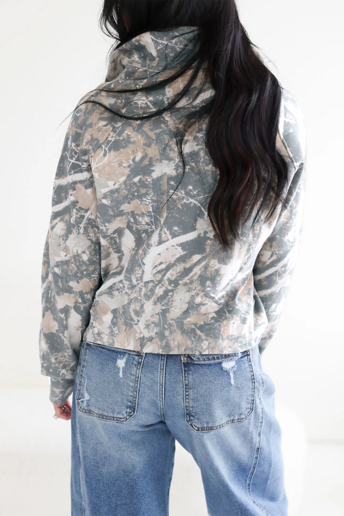 Abstract Camo Quarter Zip Sweatshirt — image 01