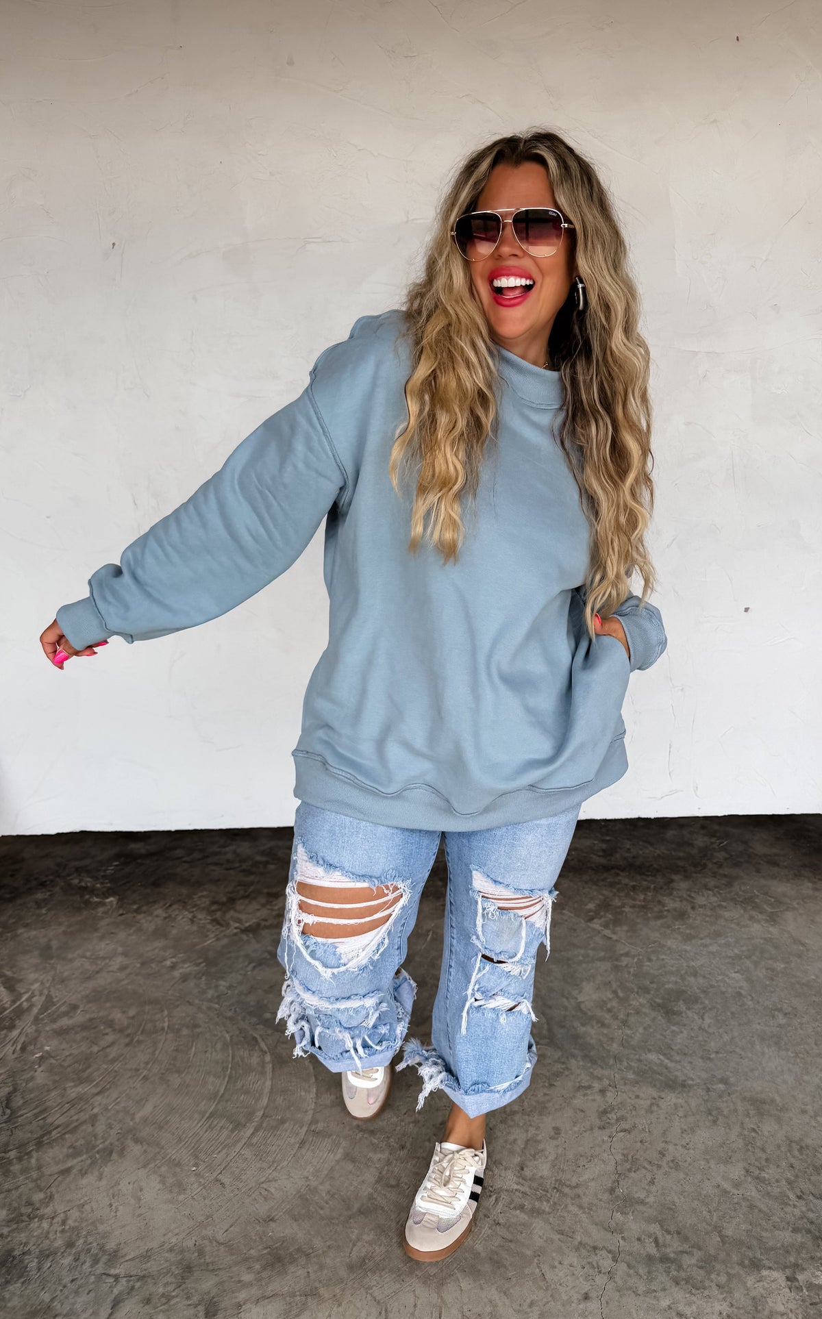 Spring Mock Neck Pocket Pullover — image 01