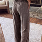 Mineral Wash Seam Detail Flare Leg Drawstring Pants — image 01