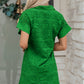 Black Solid Color Eyelet Embroidered T Shirt Mini Dress — image 01