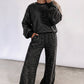 Stripe Cozy Terry Knit Pullover + Pocket Pants Set — image 01