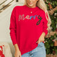 Fiery Red Tinsel Merry Letter Drop Shoulder Baggy Sweater — image 01