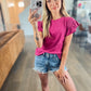 [6 colors] Ruffle Sleeve Round Neck Top
