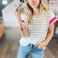 Kels Khaki Stripe Tee