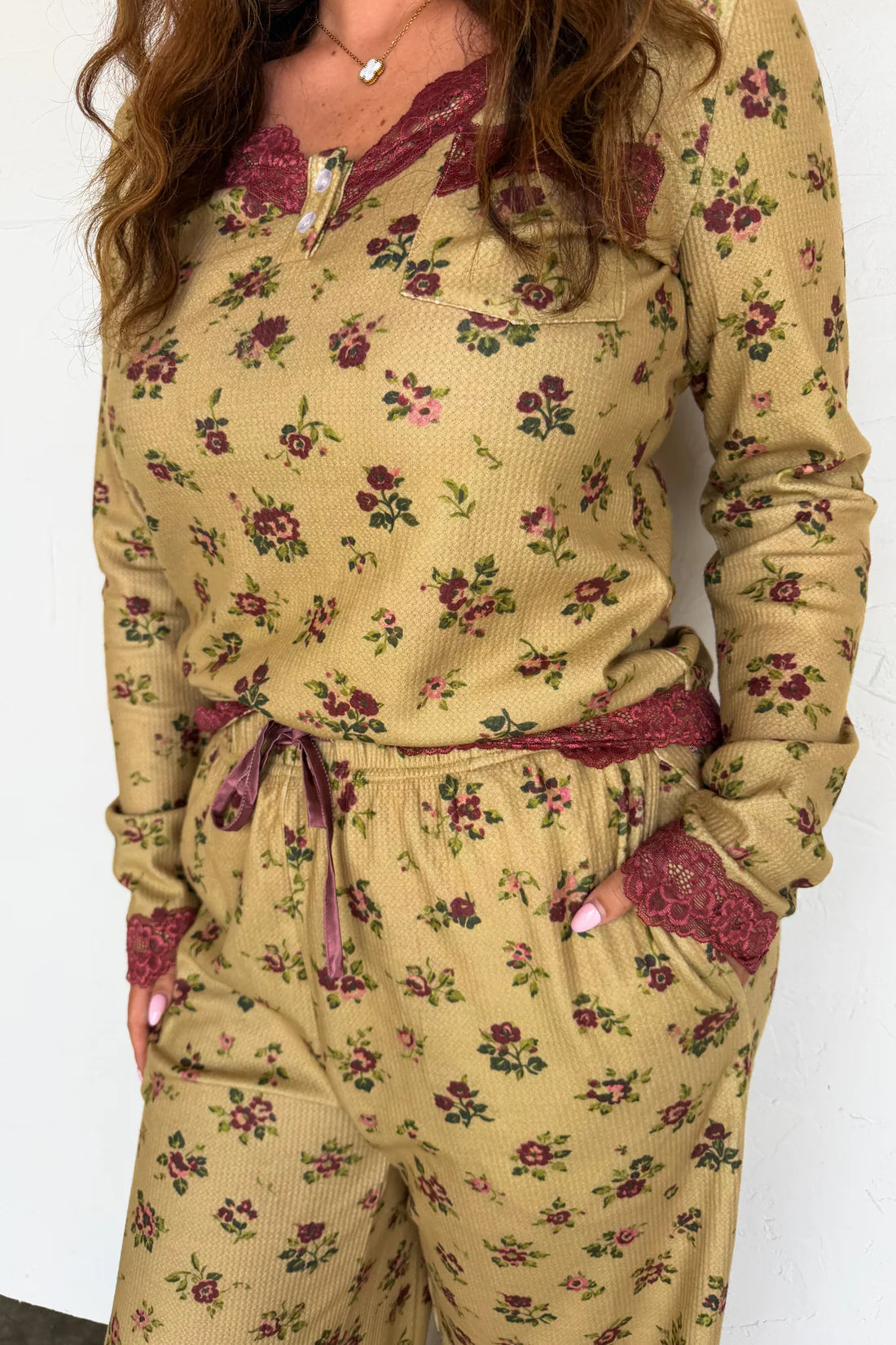 PREORDER: Floral & Lace Thermal Knit Lounge Sets // eta Sept