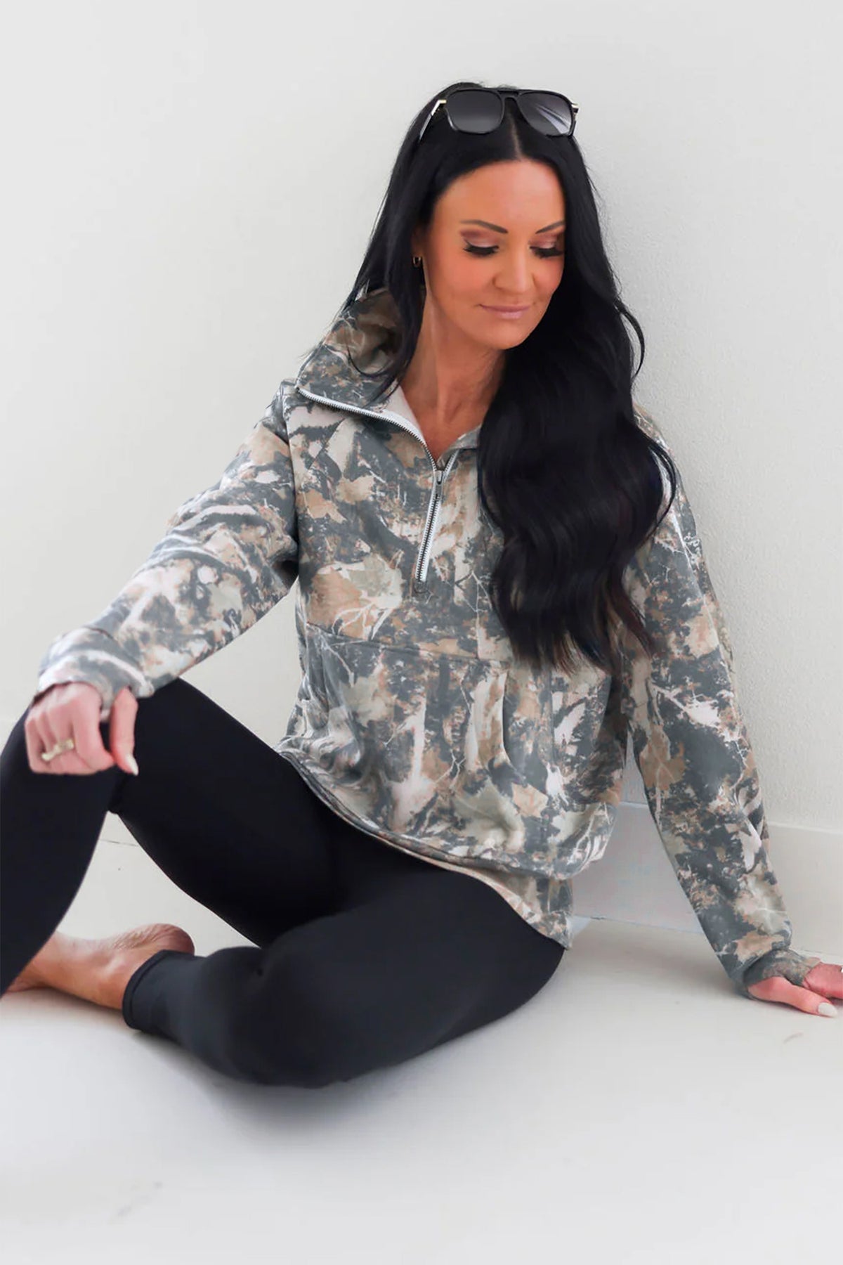 Abstract Camo Quarter Zip Sweatshirt — image 02