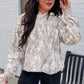 Gray Abstract Print Ribbed Hoodie — image 02