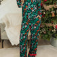 Green Festive Bow Print 2pcs Pajama Pant Set — image 02