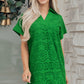 Black Solid Color Eyelet Embroidered T Shirt Mini Dress — image 02
