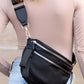 Black Double Zip Crescent Shape Adjustable Sling Bag — image 02