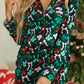Green Festive Bow Print Long Sleeve Shirt and Pajama Short Set — image 02