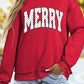 Racing Red Polka Dot MERRY Mock Neck Tunic Sweatshirt — image 02