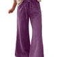 Mineral Wash Seam Detail Flare Leg Drawstring Pants — image 02