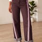 Coffee Lace Trim Casual Full-Length Regular Fit Jeans — image 02