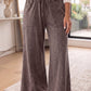 Mineral Wash Seam Detail Flare Leg Drawstring Pants — image 02