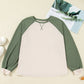 Waffle Color Block Raglan Sleeve Top — image 02