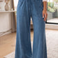 Mineral Wash Seam Detail Flare Leg Drawstring Pants — image 02