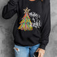 Black Merry & Bright Christmas Tree Graphic Sweatshirt — image 02