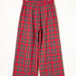 Red Festive Plaid Wide Leg Pull On Pants — image 03