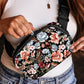 Black Floral Print Zipper Wide Strap Sling Bag — image 03