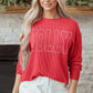 Twisted Rib Outlined MERRY Graphic Long Sleeve Top — image 03