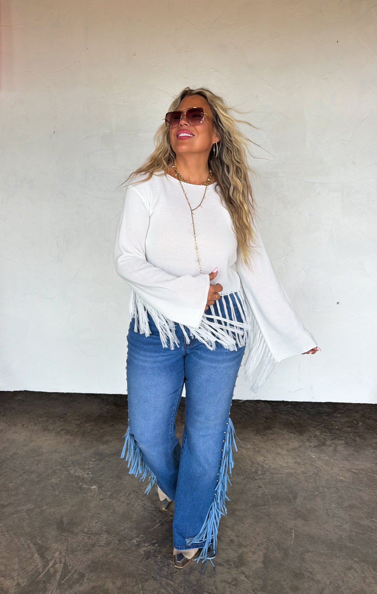 PREORDER: On the Fringe Flare Jeans // ETA mid–late December — image 03