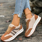 Brown Varsity Color Block Patchwork Lace-up PU Leather Sneakers — image 03
