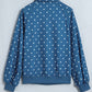 Blue Polka Dot Print Metal Button Collar Casual Pullover Sweatshirt — image 03