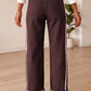 Coffee Lace Trim Casual Full-Length Regular Fit Jeans — image 03