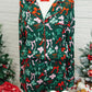 Green Festive Bow Print Long Sleeve Shirt and Pajama Short Set — image 03