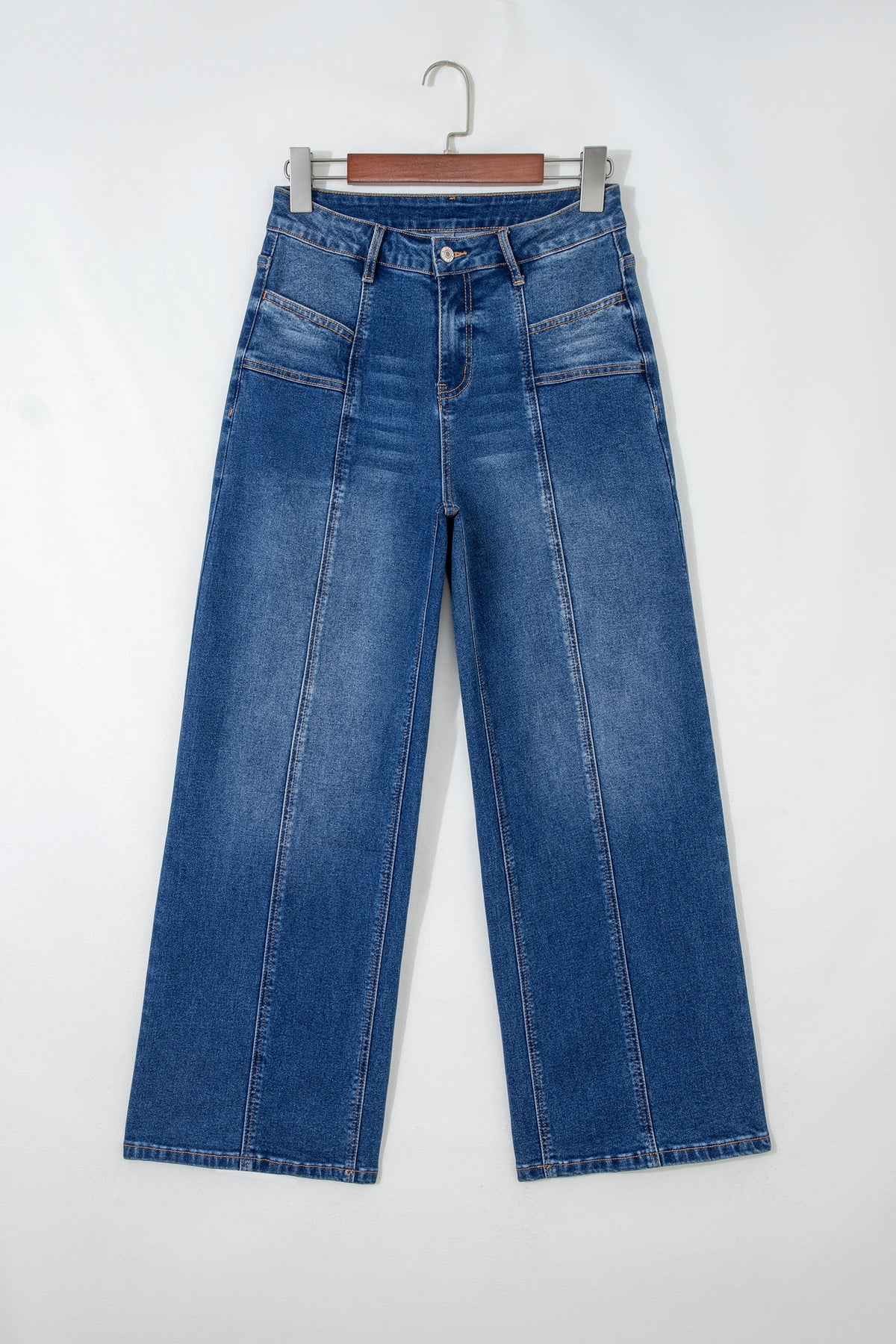 Sky Blue Tailored Seam Detail Womens Shift Jeans — image 03
