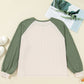 Waffle Color Block Raglan Sleeve Top — image 03