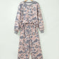 Multicolor Camouflage Print Long Sleeve Top Loose Two-Piece Pant Set — image 03