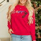 Fiery Red Tinsel Merry Letter Drop Shoulder Baggy Sweater — image 03