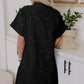 Black Solid Color Eyelet Embroidered T Shirt Mini Dress — image 03
