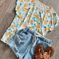 Floral Top in Golden Rose