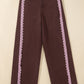 Coffee Lace Trim Casual Full-Length Regular Fit Jeans — image 04