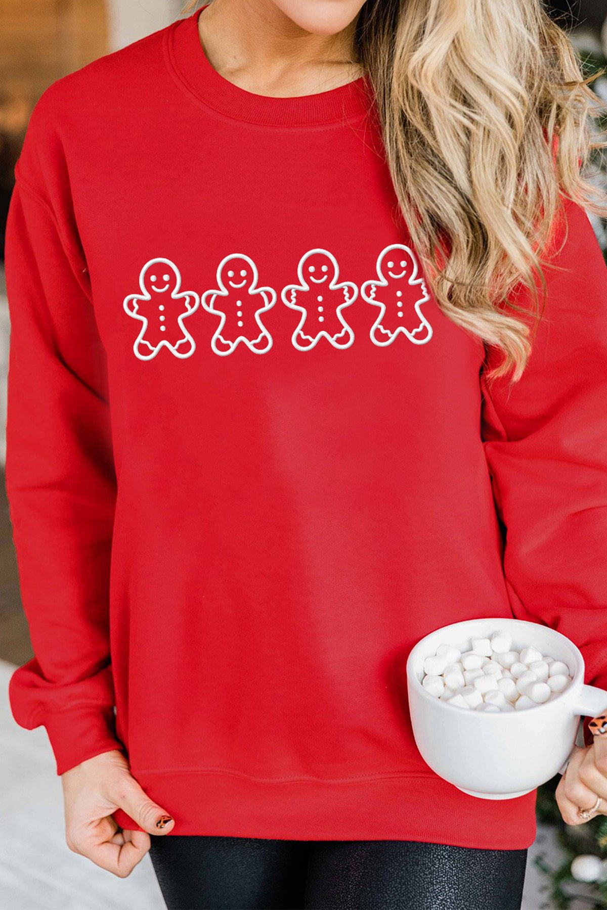 Red Gingerbread Embroidered Crewneck Sweatshirt — image 04