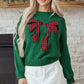 Evergreen Plaid Bow Graphic Christmas Sweater — image 04