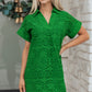 Black Solid Color Eyelet Embroidered T Shirt Mini Dress — image 04