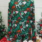 Green Festive Bow Print Long Sleeve Shirt and Pajama Short Set — image 04