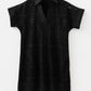 Black Solid Color Eyelet Embroidered T Shirt Mini Dress — image 04